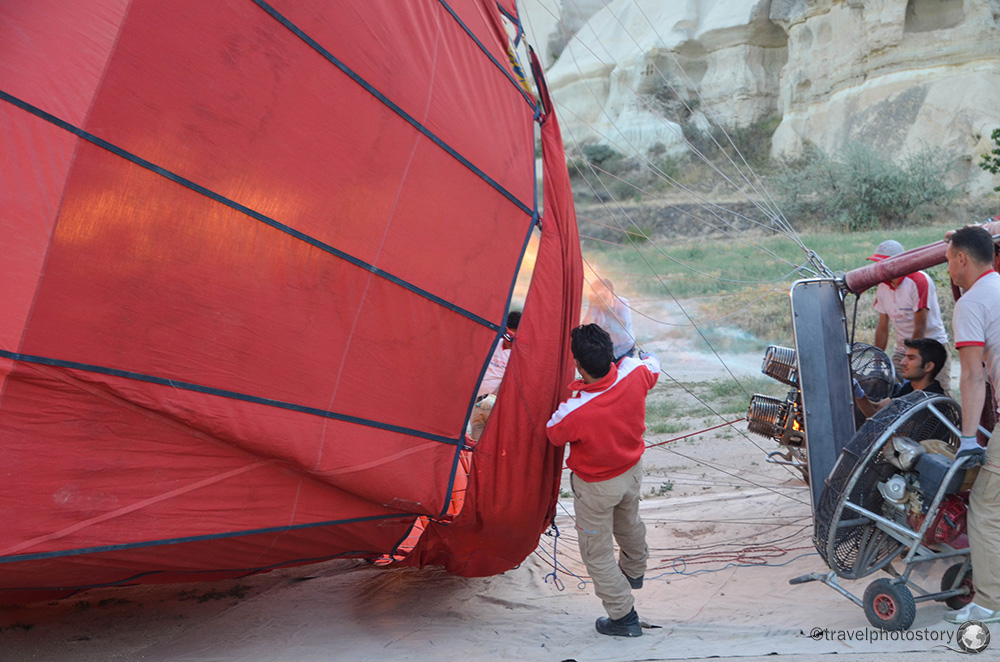 préparation de tournée en ballon de la cappadoce